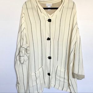 Striped Button Down Sz 22/24 x Avenue